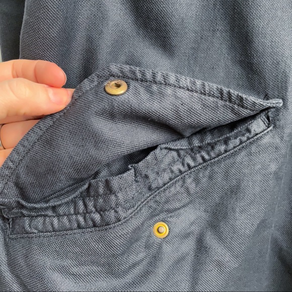 The Great The Brigade Jacket Charcoal Cotton Linen Twill Size 2 - Picture 4 of 8